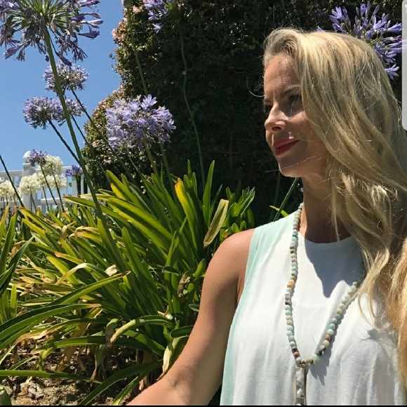 Amazonite Druzy Mala Tassel Necklace - Picture 5 of 5